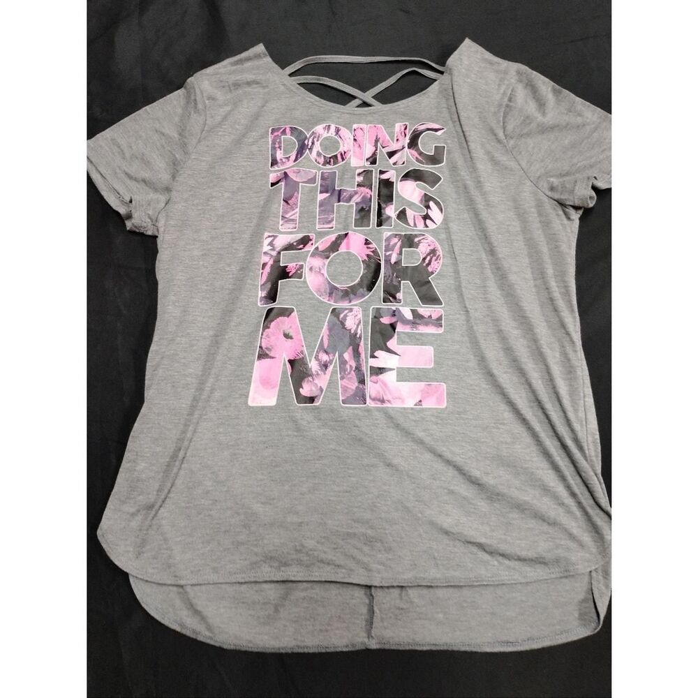 Energie ' Doing This For Me' Grey and Pink with Criss Cross Strappy Back